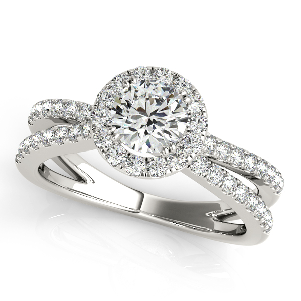 Platinum Round Halo Engagement Ring