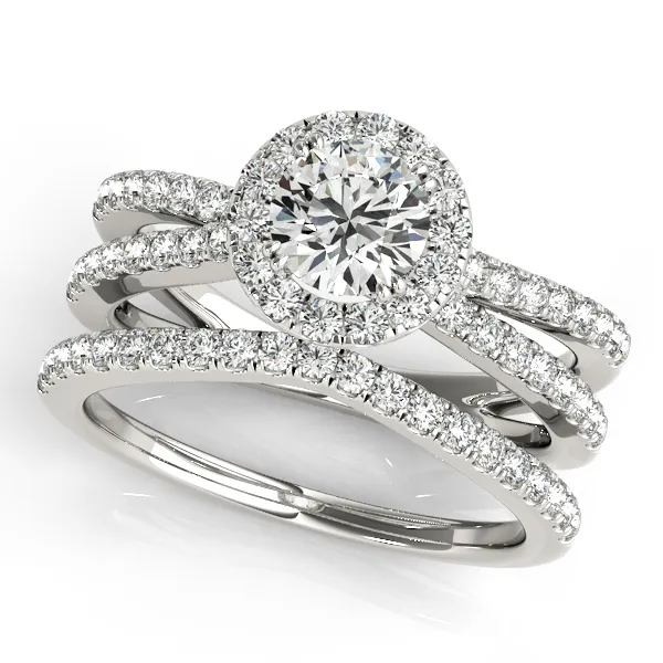 14K White Gold Round Halo Engagement Ring Image 3 Hingham Jewelers Hingham, MA