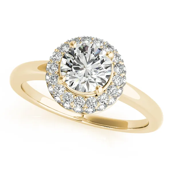 10K Yellow Gold Round Halo Engagement Ring Hingham Jewelers Hingham, MA