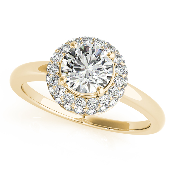 10K Yellow Gold Round Halo Engagement Ring