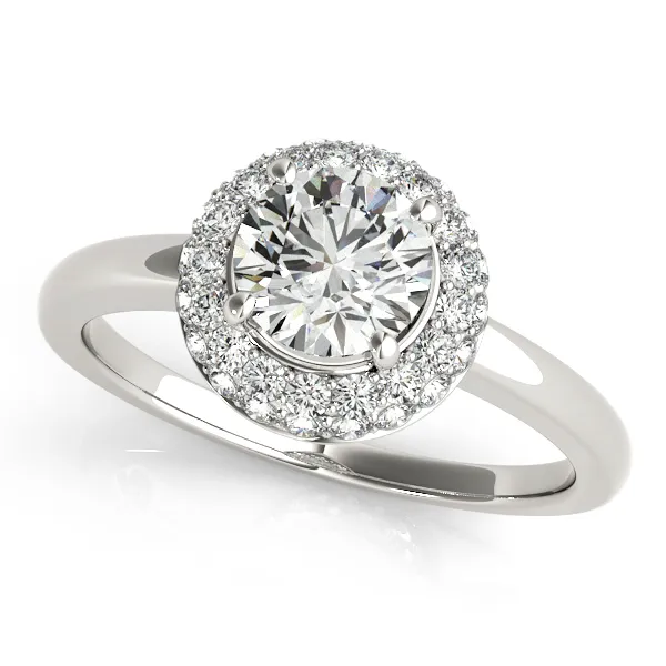 Platinum Round Halo Engagement Ring Georgetown Jewelers Wood Dale, IL