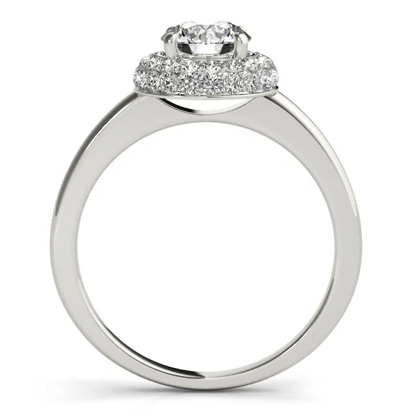 Platinum Round Halo Engagement Ring Image 2 Georgetown Jewelers Wood Dale, IL