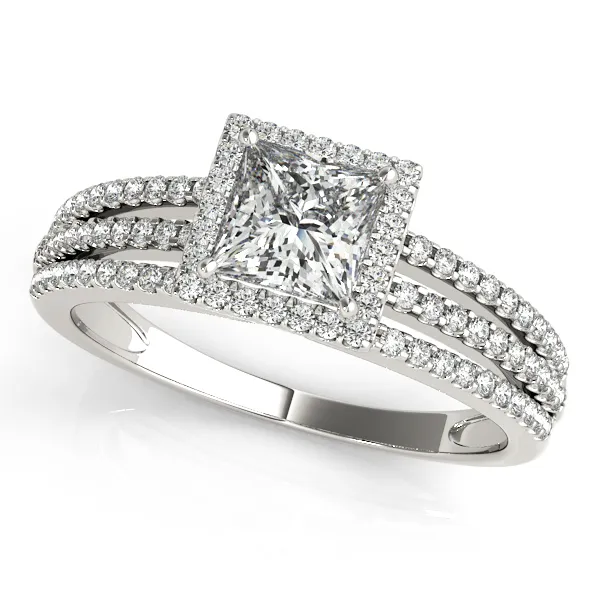 Platinum Halo Engagement Ring West and Company Auburn, NY