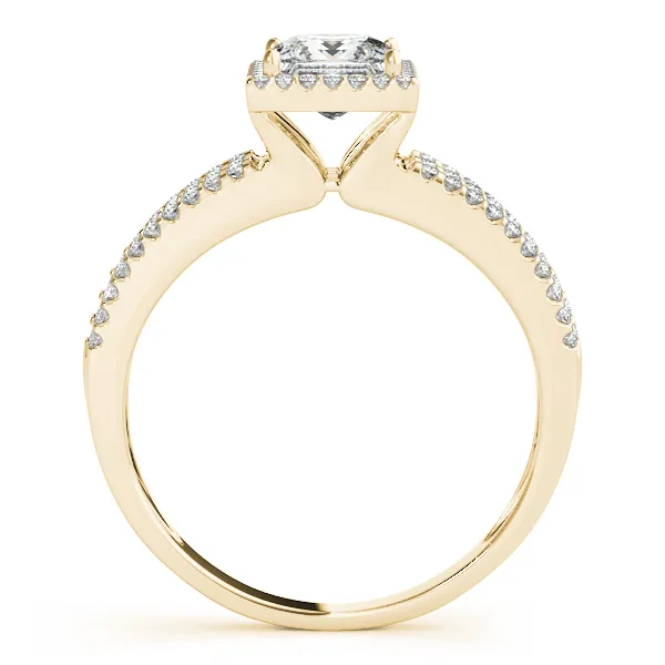 18K Yellow Gold Halo Engagement Ring Image 2 Hingham Jewelers Hingham, MA