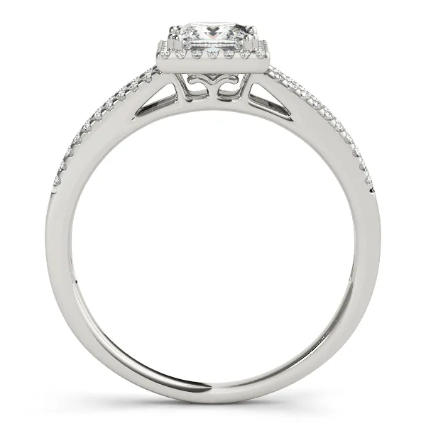 18K White Gold Halo Engagement Ring Image 2 Hingham Jewelers Hingham, MA