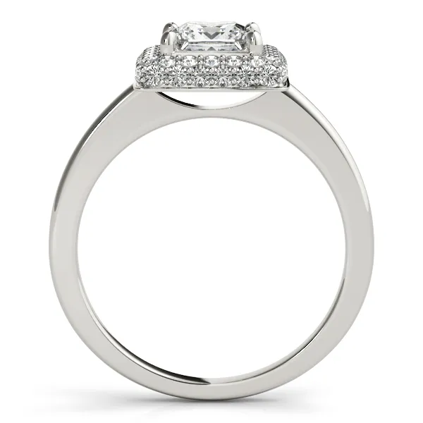 14K White Gold Halo Engagement Ring Image 2 Hingham Jewelers Hingham, MA