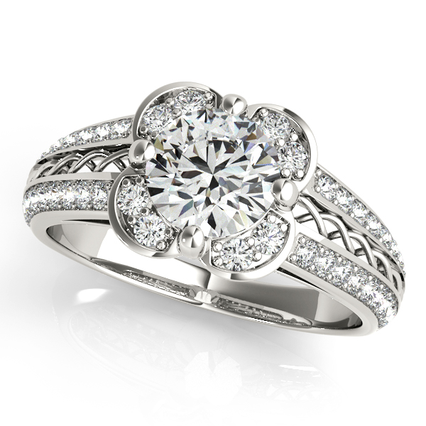 Platinum Round Halo Engagement Ring