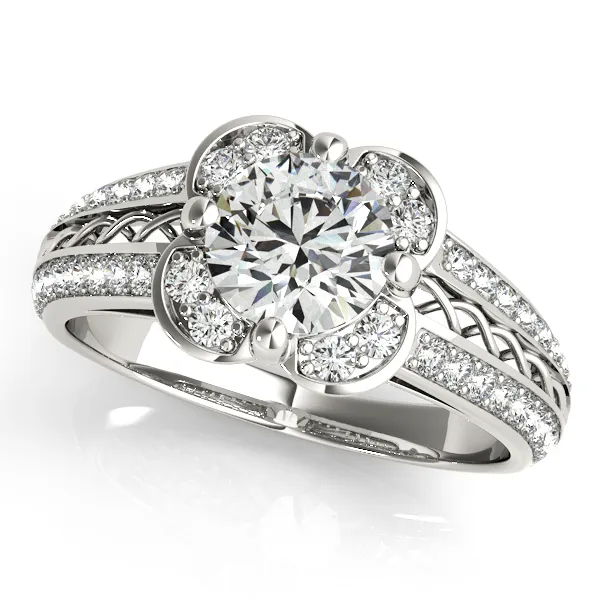 Platinum Round Halo Engagement Ring Georgetown Jewelers Wood Dale, IL
