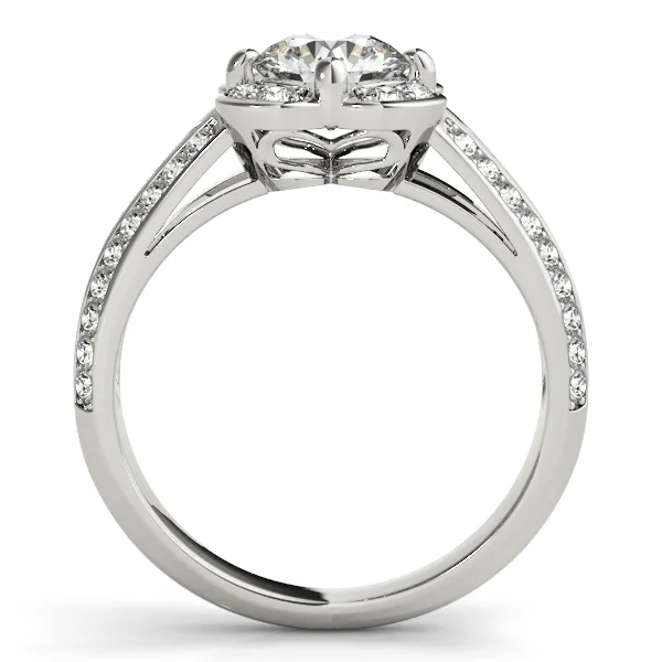 Platinum Round Halo Engagement Ring Image 2 Georgetown Jewelers Wood Dale, IL
