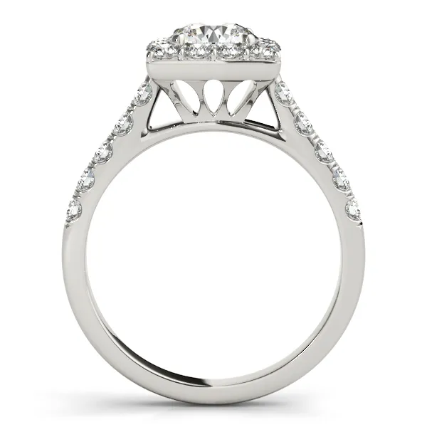 Platinum Round Halo Engagement Ring Image 2 Hingham Jewelers Hingham, MA