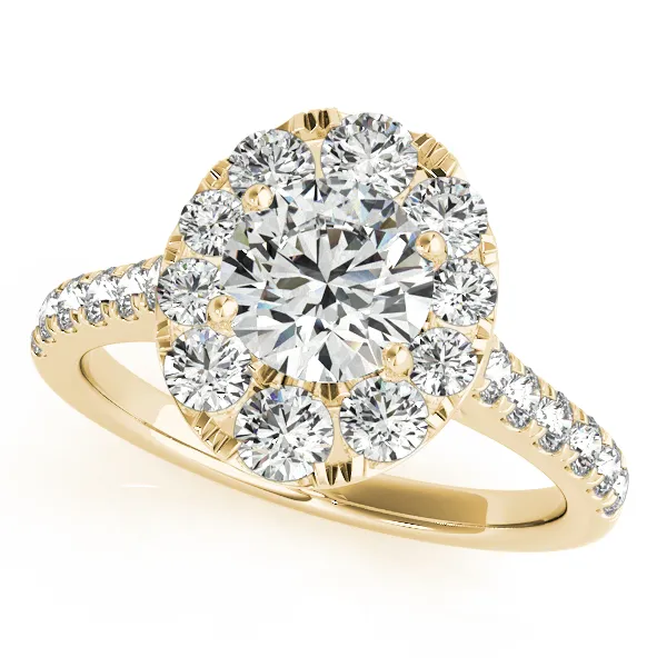 14K Yellow Gold Round Halo Engagement Ring Georgetown Jewelers Wood Dale, IL