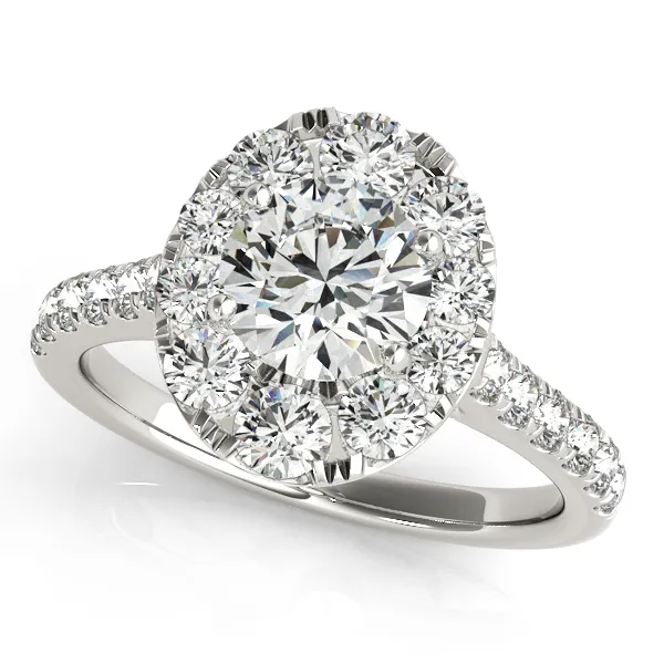 18K White Gold Round Halo Engagement Ring Georgetown Jewelers Wood Dale, IL