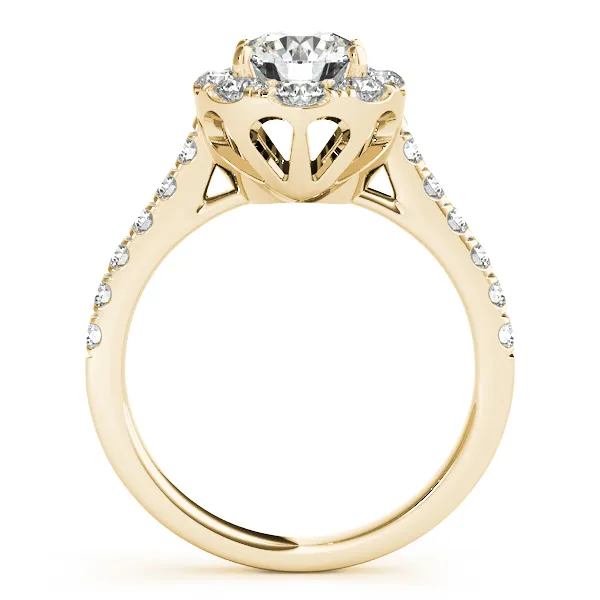 14K Yellow Gold Round Halo Engagement Ring Image 2 Georgetown Jewelers Wood Dale, IL