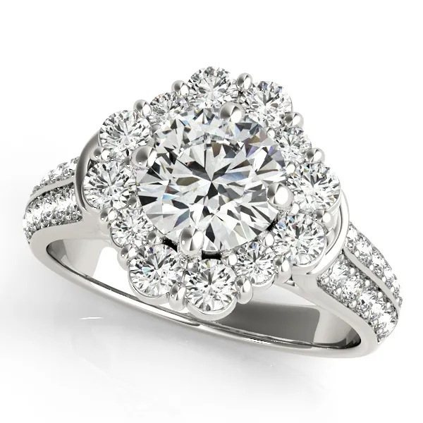 Platinum Round Halo Engagement Ring Root Jewelers Medford, OR