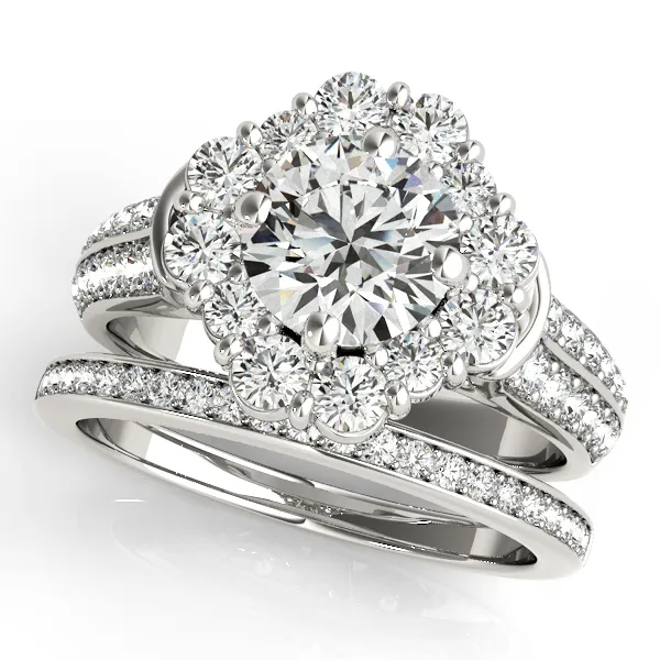 Platinum Round Halo Engagement Ring Image 3 Georgetown Jewelers Wood Dale, IL