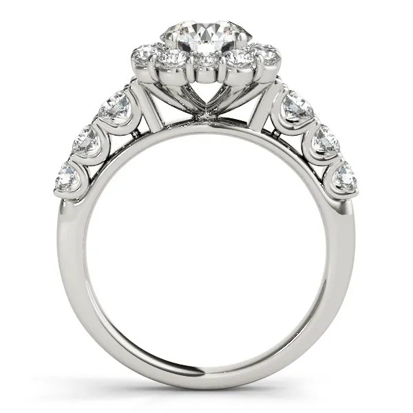 14K White Gold Round Halo Engagement Ring Image 2 Georgetown Jewelers Wood Dale, IL