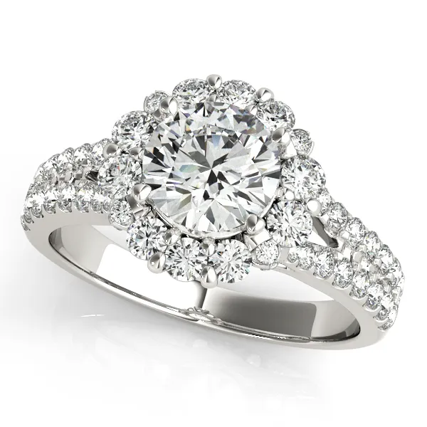 Platinum Round Halo Engagement Ring West and Company Auburn, NY