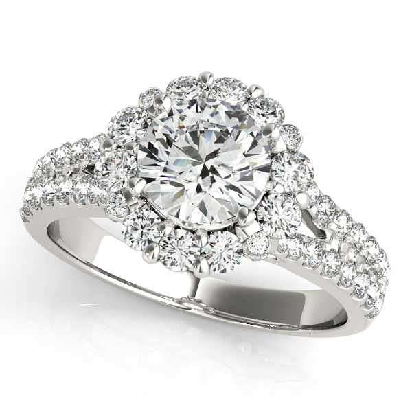 Platinum Round Halo Engagement Ring
