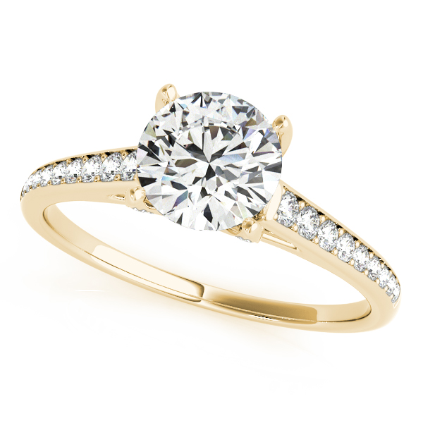 14K Yellow Gold Single Row Prong Engagement Ring