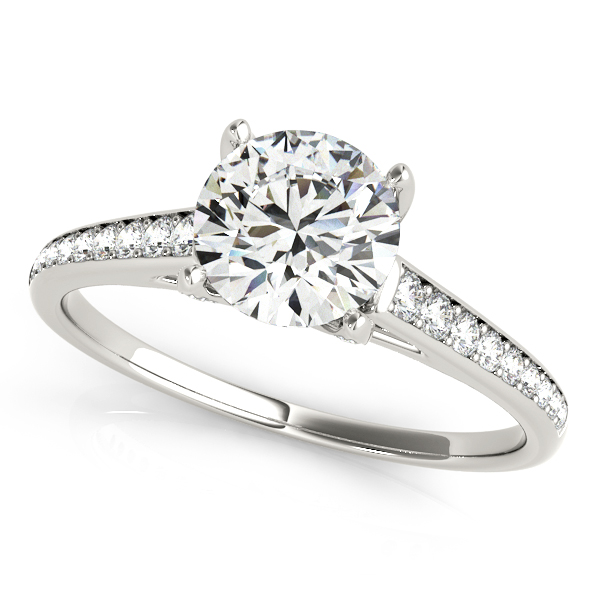 Platinum Single Row Prong Engagement Ring