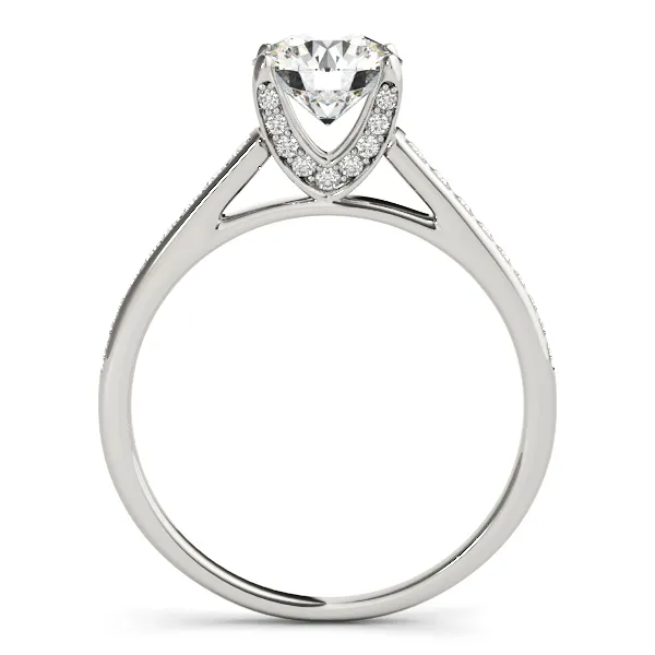 14K White Gold Single Row Prong Engagement Ring Image 2 Georgetown Jewelers Wood Dale, IL