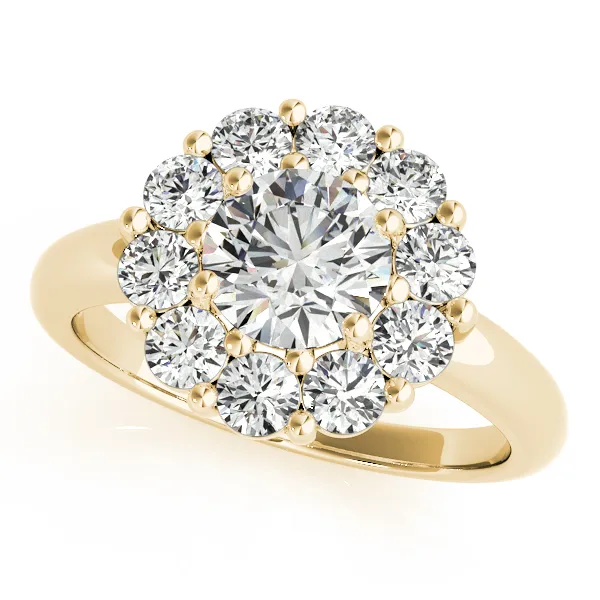 18K Yellow Gold Round Halo Engagement Ring Hingham Jewelers Hingham, MA