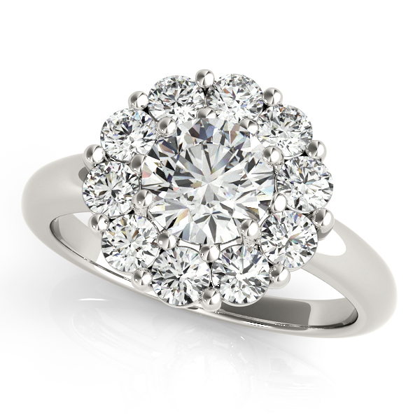 Platinum Round Halo Engagement Ring