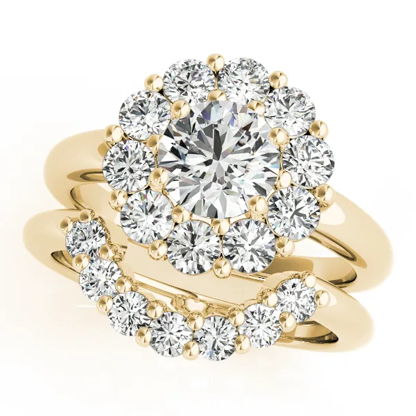 18K Yellow Gold Round Halo Engagement Ring Image 3 Hingham Jewelers Hingham, MA