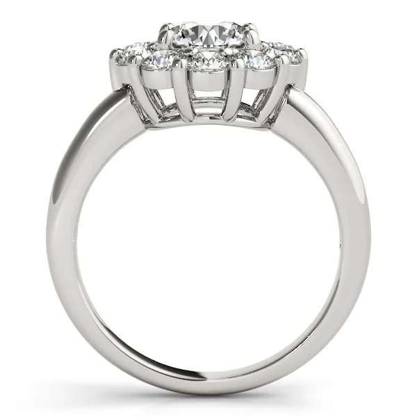 Platinum Round Halo Engagement Ring Image 2 West and Company Auburn, NY