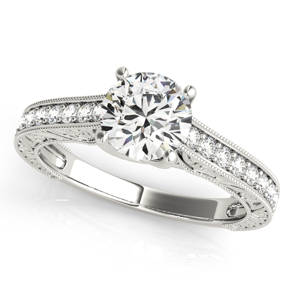 14K White Gold Trellis Engagement Ring
