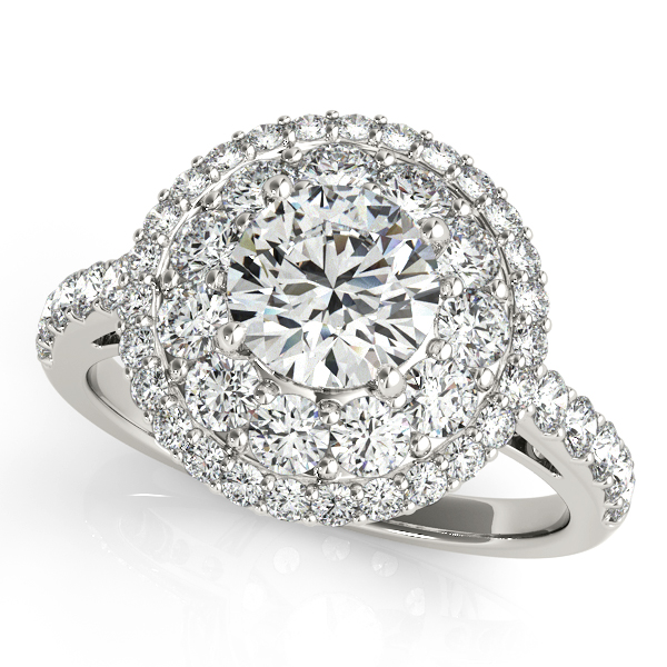 Platinum Round Halo Engagement Ring