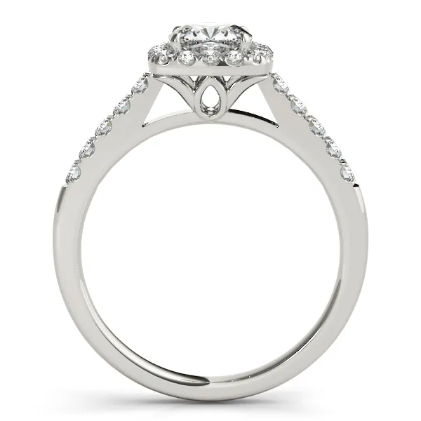 14K White Gold Halo Engagement Ring Image 2 West and Company Auburn, NY