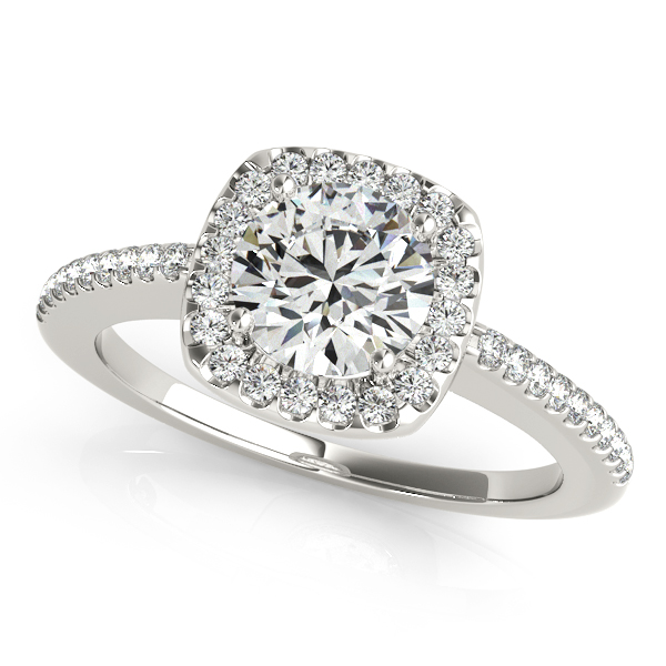 Platinum Round Halo Engagement Ring