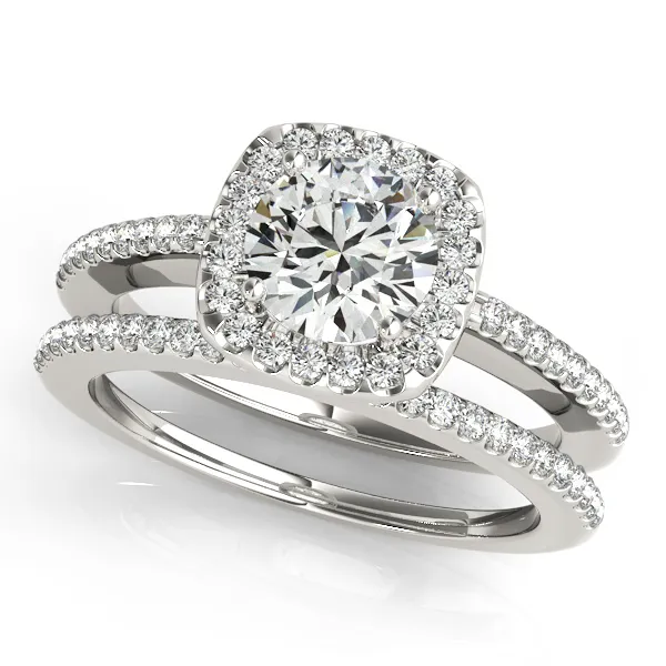 18K White Gold Round Halo Engagement Ring Image 3 Georgetown Jewelers Wood Dale, IL