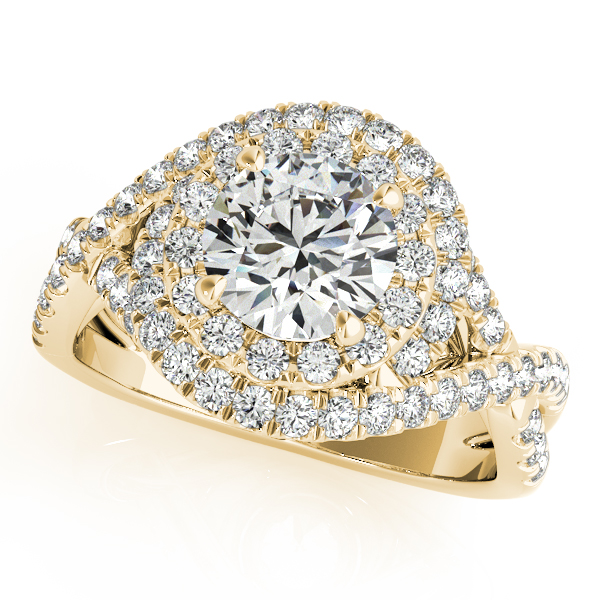 10K Yellow Gold Round Halo Engagement Ring