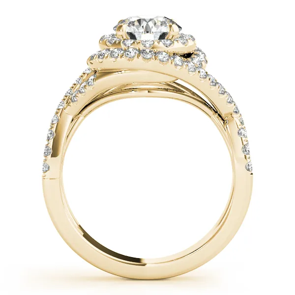 18K Yellow Gold Round Halo Engagement Ring Image 2 Georgetown Jewelers Wood Dale, IL
