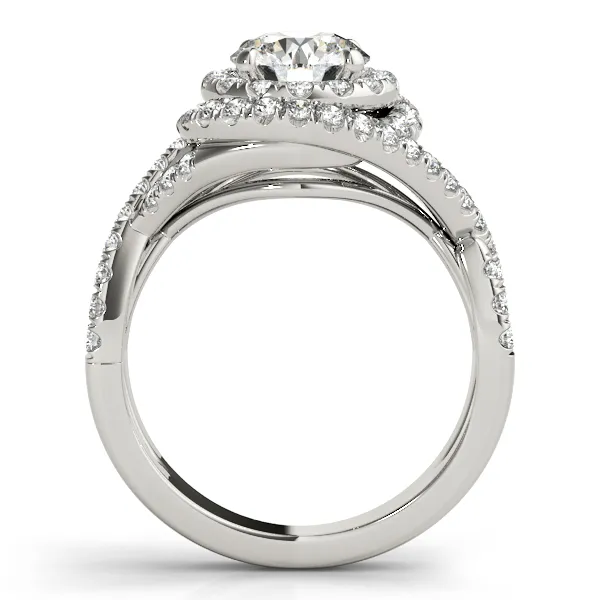 Platinum Round Halo Engagement Ring Image 2 Georgetown Jewelers Wood Dale, IL
