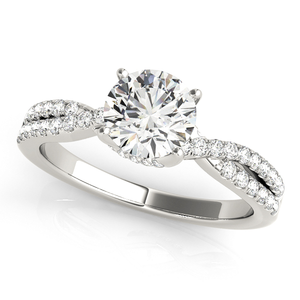 14K White Gold Engagement Ring