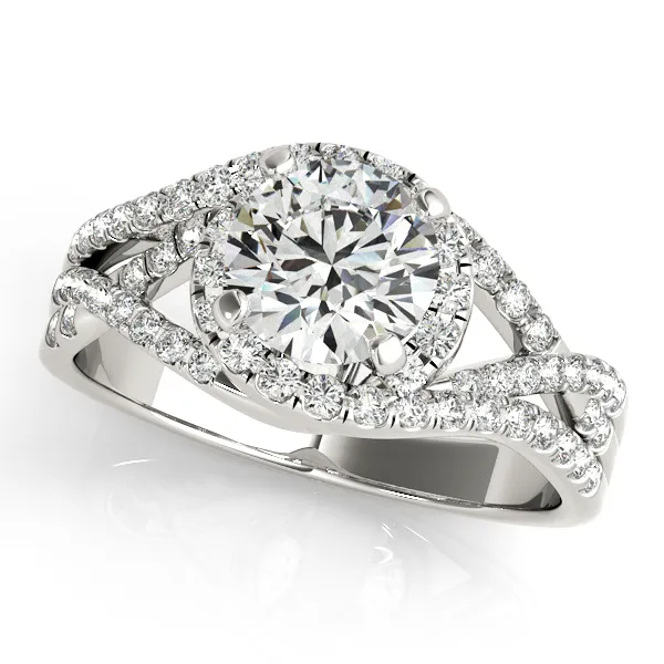 Platinum Halo 2-Row Diamond Band