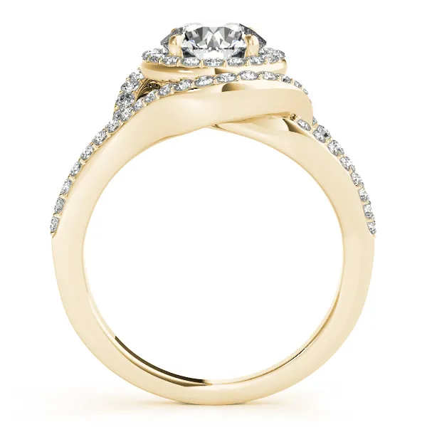 14K Yellow Gold Round Halo Engagement Ring Image 2 Georgetown Jewelers Wood Dale, IL