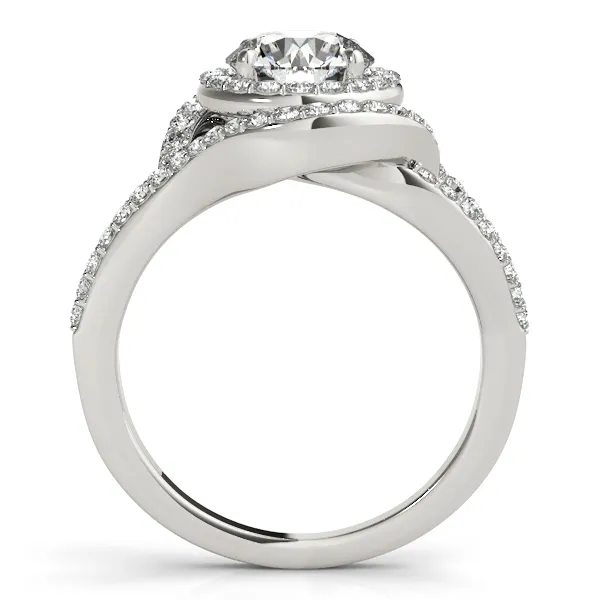 14K White Gold Round Halo Engagement Ring Image 2 Georgetown Jewelers Wood Dale, IL