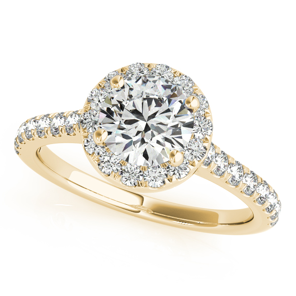 10K Yellow Gold Round Halo Engagement Ring