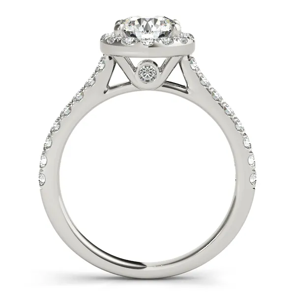Platinum Round Halo Engagement Ring Image 2 Hingham Jewelers Hingham, MA