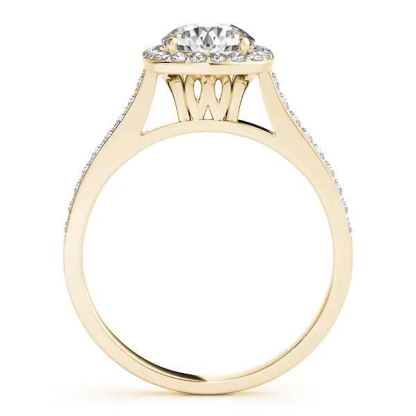 10K Yellow Gold Round Halo Engagement Ring Image 2 Hingham Jewelers Hingham, MA
