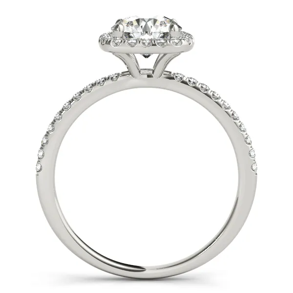 Platinum Round Halo Engagement Ring Image 2 Hingham Jewelers Hingham, MA