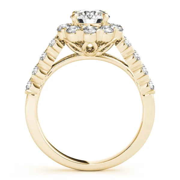 18K Yellow Gold Round Halo Engagement Ring Image 2 Hingham Jewelers Hingham, MA