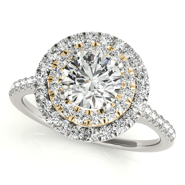 10K Yellow Gold Round Halo Engagement Ring