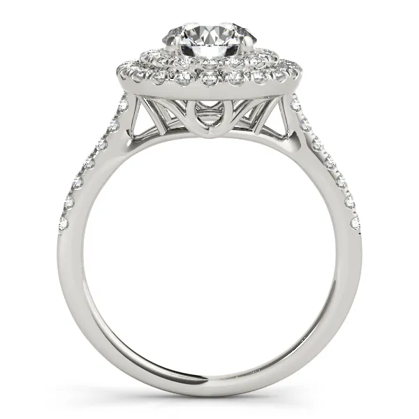 Platinum Round Halo Engagement Ring Image 2 Georgetown Jewelers Wood Dale, IL
