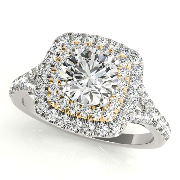 10K Yellow Gold Round Halo Engagement Ring