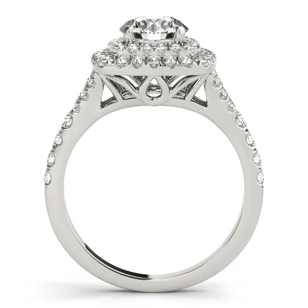 14K White Gold Round Halo Engagement Ring Image 2 Georgetown Jewelers Wood Dale, IL